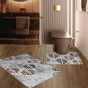Set doua covoare de baie, plusate 50x60cm+ 60x100cm cod CB003