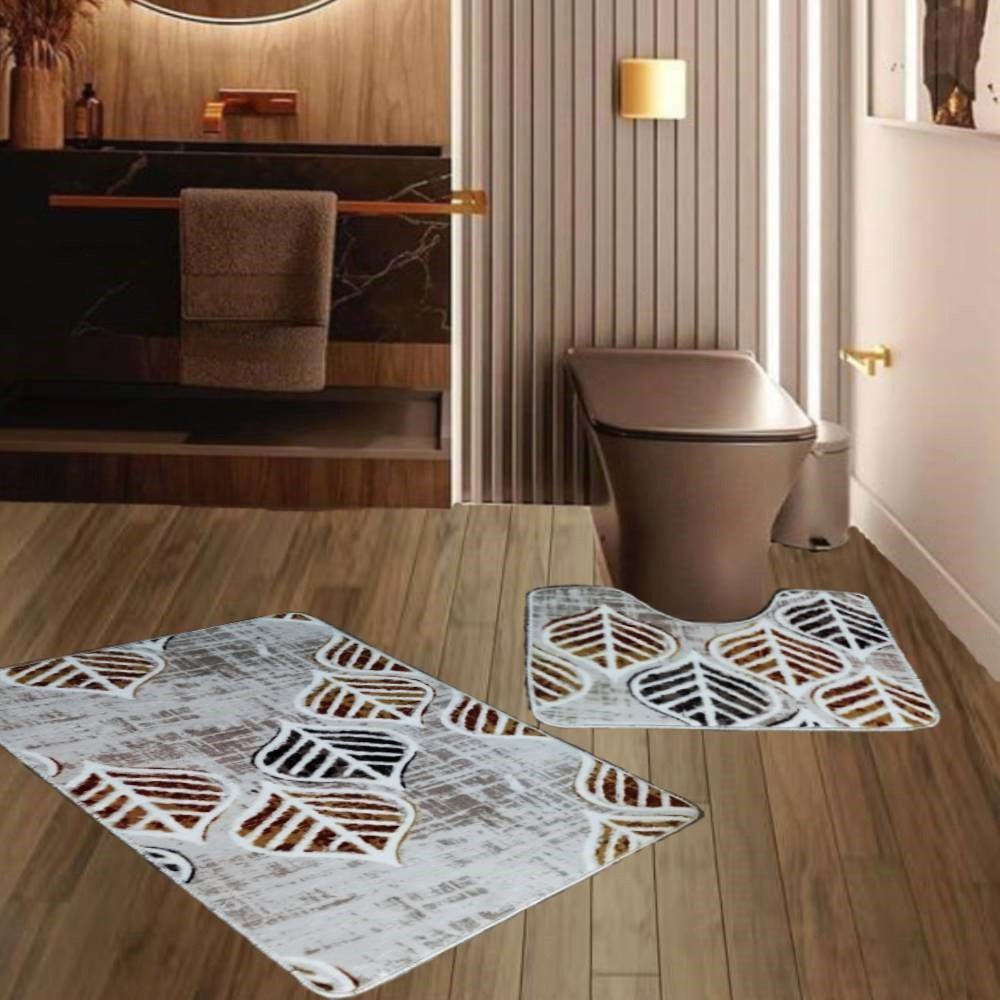Set doua covoare de baie, plusate 50x60cm+ 60x100cm cod CB003