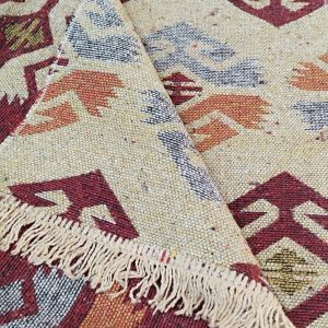 Covor traditional, dimensiunea 100x200cm, rosu si crem, model FAGURE - imagine 2