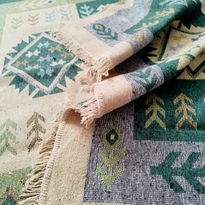 Covor traditional, dimensiunea 140x210cm, verde si crem, model SPIC DE GRAU - imagine 4