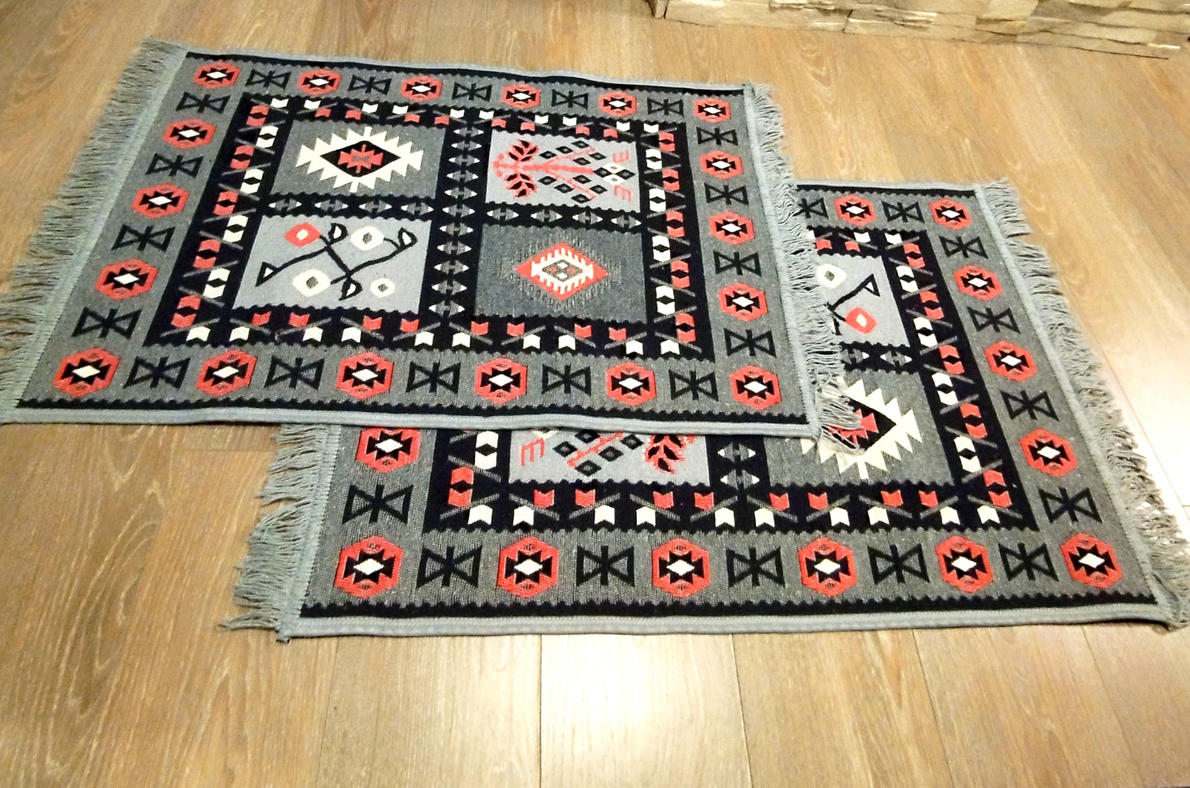 1+1 Covoare traditionale, cu doua fete, dimensiunea 60x90cm+60x120cm HCA13 - imagine 2