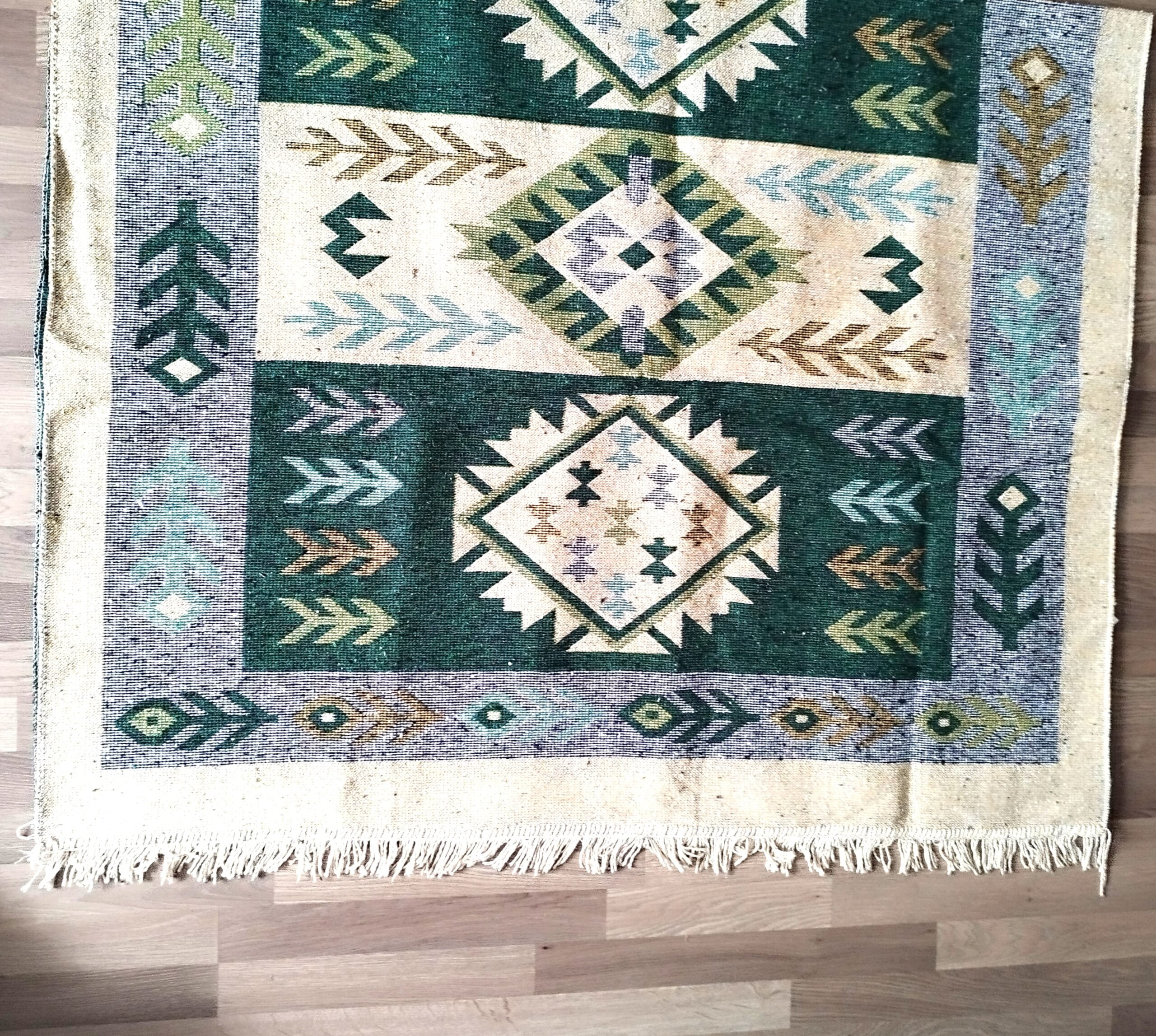 Covor traditional, dimensiunea 140x210cm, verde si crem, model SPIC DE GRAU - imagine 2