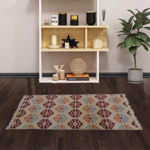 Covor traditional, dimensiunea 100x200cm, rosu si crem, model FAGURE - imagine 3