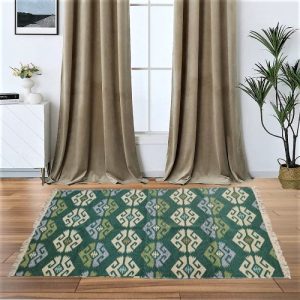 1+1 Set Covoare traditionale, dimensiunea 120x180cm verde si crem, model RUSTIC - imagine 2