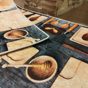 Set 2 Covoare bucatarie, antiderapante, din burete 50x60cm+50x120cm CBB01 - imagine 2