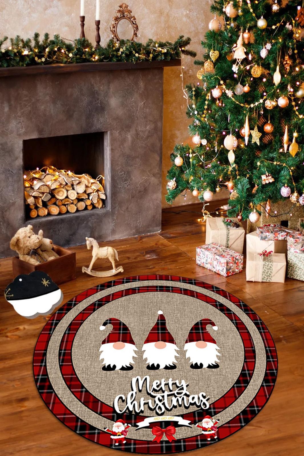 Covor rotund 100cm Christmas Holidays 02