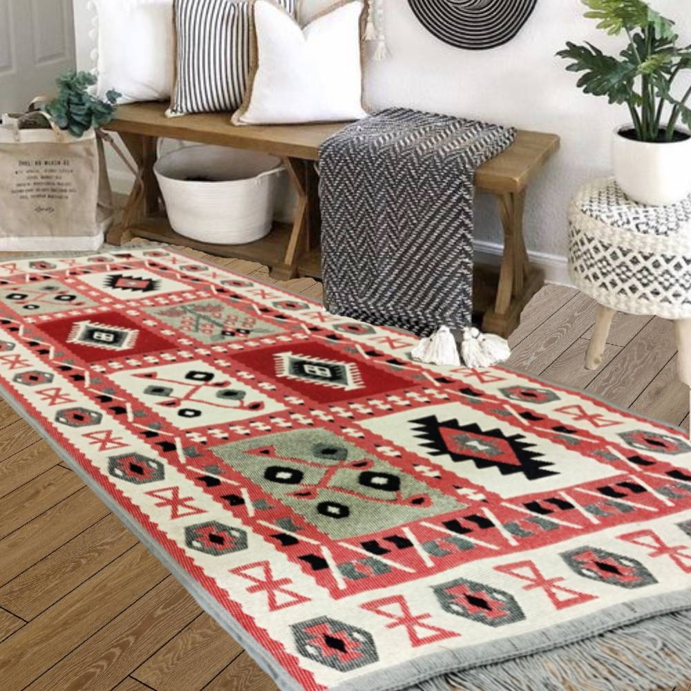 Covor traditional, cu doua fete, dimensiunea 80x300cm, HCA13 - imagine 2