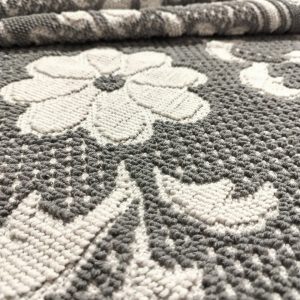 Covor tesut din bumbac, dimensiunea 100x200cm gri si alb cod HCD07 - imagine 2