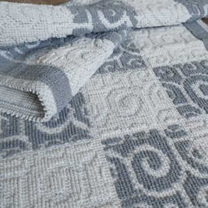 Covor tesut bumbac, dimensiunea 60x100cm gri si alb, cod HCD10 - imagine 2