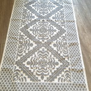 Covor tesut bumbac, dimensiunea 60x100cm gri si alb, cod HCD12 - imagine 3