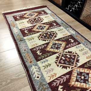Covor traditional, dimensiunea 80x300cm maro si crem, model SPIC DE GRAU - imagine 6