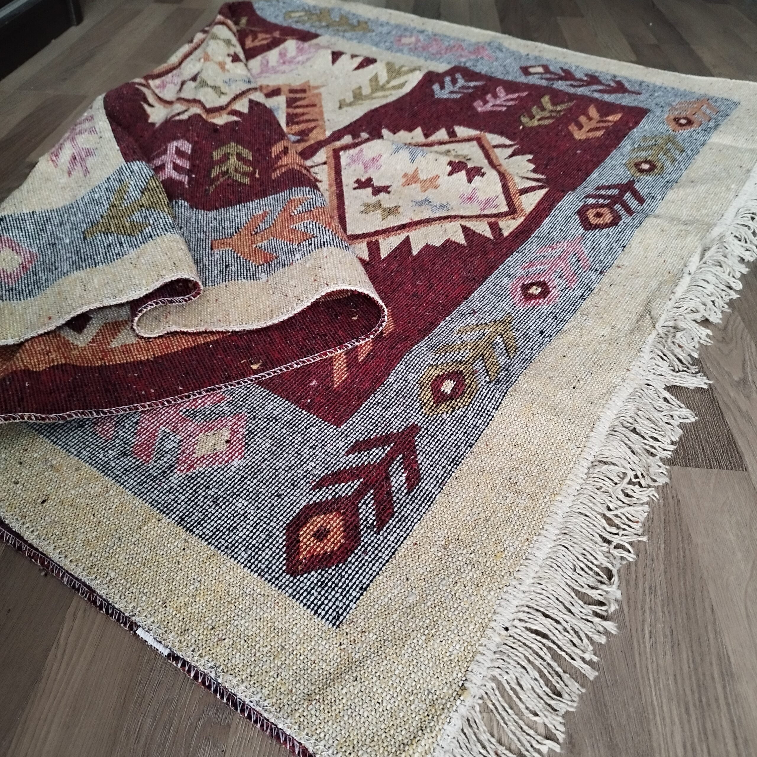 Covor traditional, dimensiunea 140x210cm, rosu si crem, model SPIC DE GRAU - imagine 4