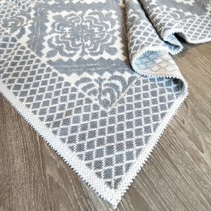 Covor tesut bumbac, dimensiunea 60x100cm gri si alb, cod HCD12 - imagine 4