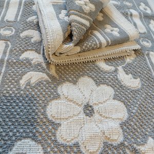 Covor tesut din bumbac, dimensiunea 100x200cm gri si alb cod HCD07 - imagine 4