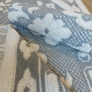 Covor tesut din bumbac, dimensiunea 100x200cm gri si alb cod HCD07 - imagine 3