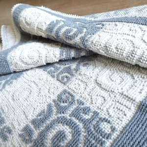 Covor tesut bumbac, dimensiunea 60x100cm gri si alb, cod HCD10 - imagine 3