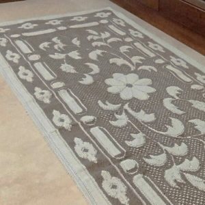 Covor tesut bumbac, dimensiunea 120x180cm gri si alb, cod HCD07