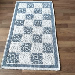 Covor tesut bumbac, dimensiunea 60x100cm gri si alb, cod HCD10
