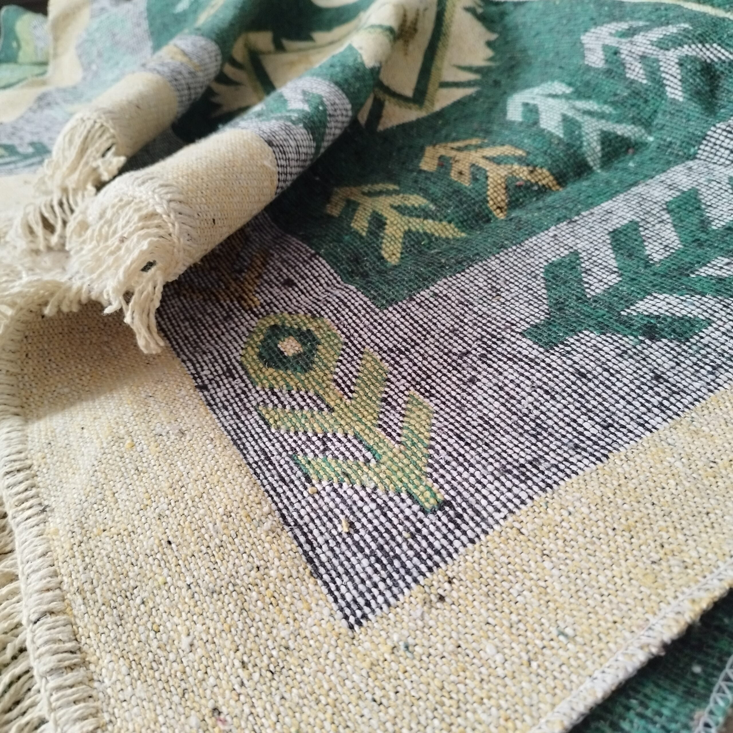Covor traditional, dimensiunea 140x210cm, verde si crem, model SPIC DE GRAU - imagine 6