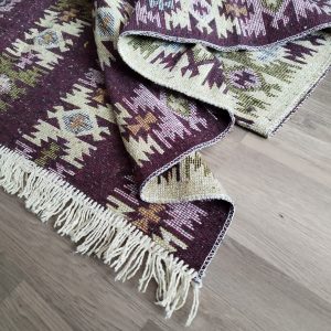 Covor traditional, dimensiunea 120x180cm maro si crem, model RUSTIC - imagine 3