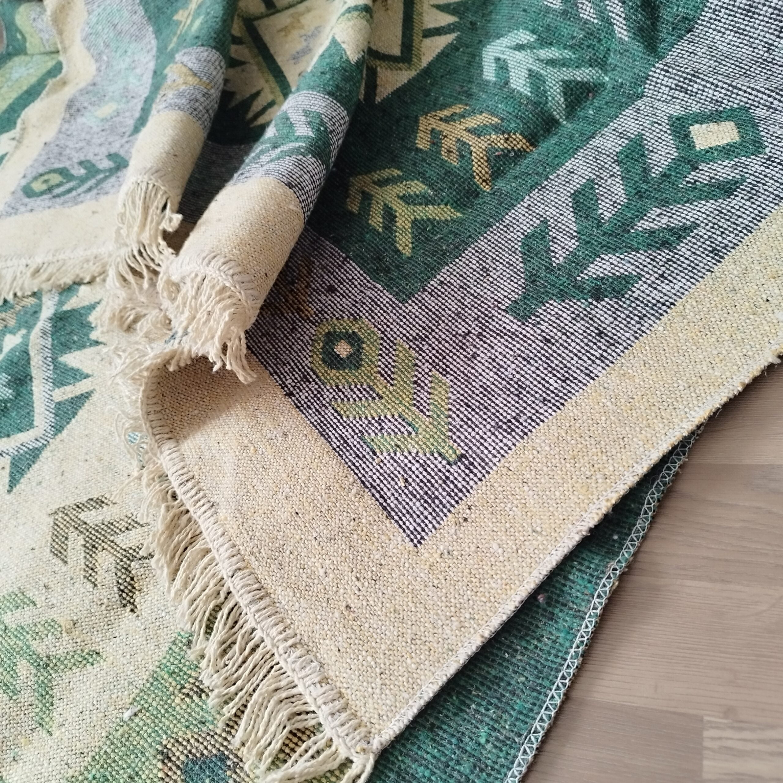Covor traditional, dimensiunea 140x210cm, verde si crem, model SPIC DE GRAU - imagine 5