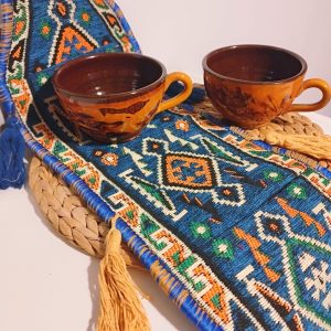 Obiect decorativ, cu 3 buzunare, model traditional Albastru TR01