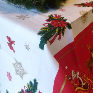 Fata de masa Craciun, din bumbac, dimensiune 150×180 cm Christmas16
