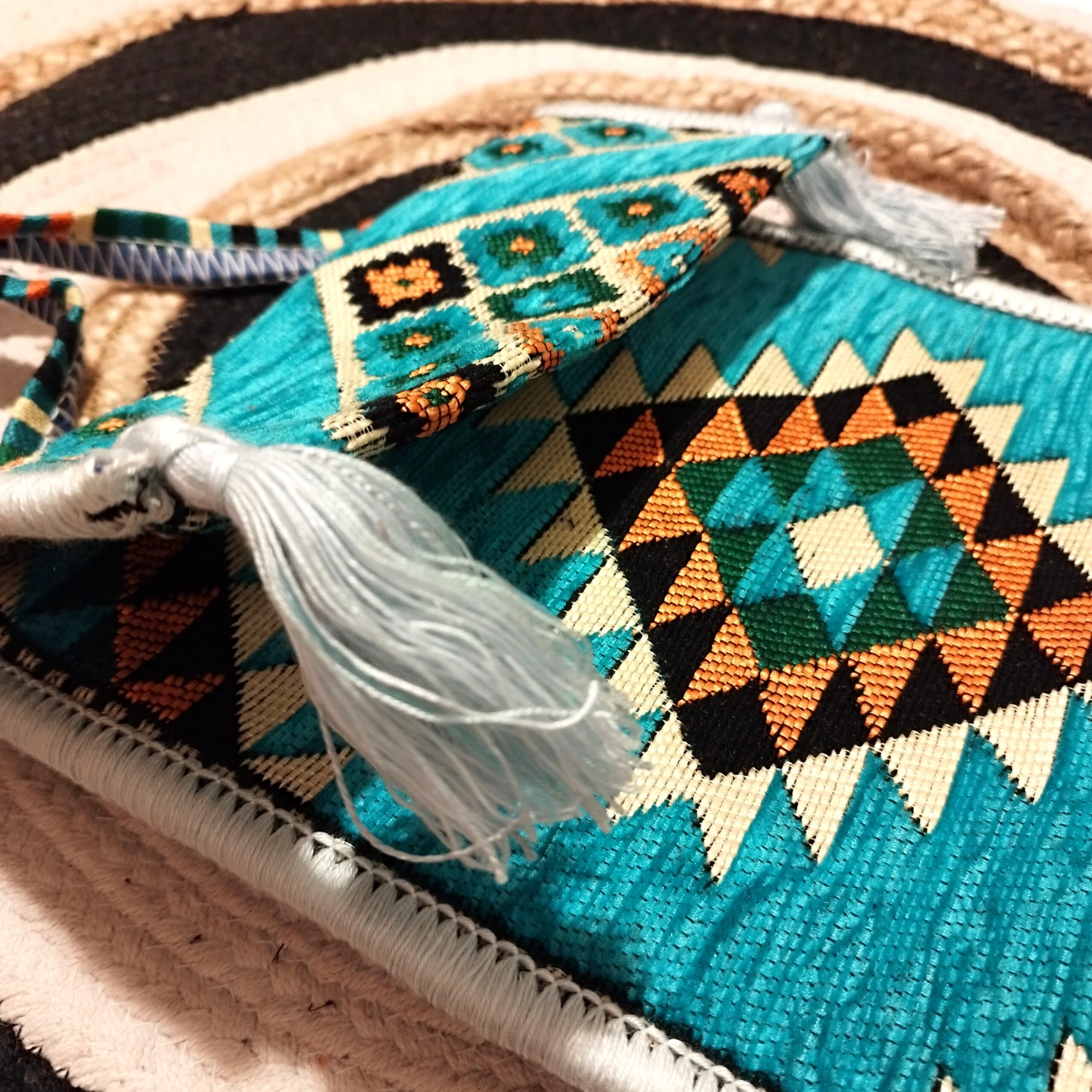 Traista cu model traditional Turquoise - imagine 2
