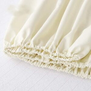 Husa pat cu elastic pentru saltea 100x200x20cm, olandina alb, bumbac 100% - imagine 2