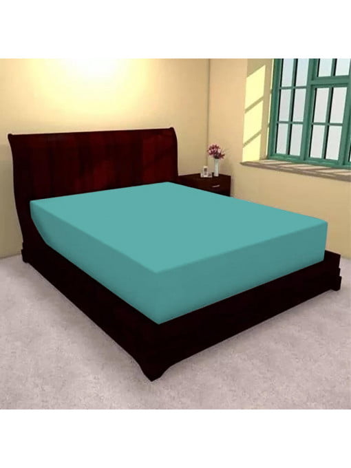 Husa pat cu elastic 160x200x25cm bumbac frotir Bleu