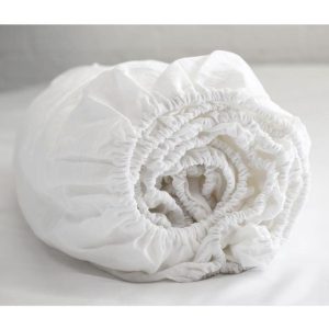 Husa pat cu elastic pentru saltea 160x200x20cm, bambac ranforce Alb - imagine 2