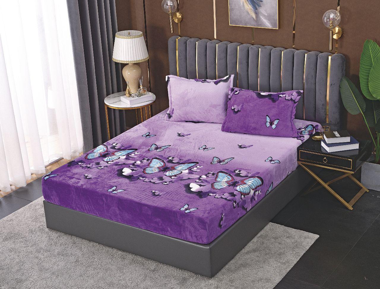 Husa pat cu elastic 180x200x20cm +doua fete de perna 50x70cm, cocolino HC009
