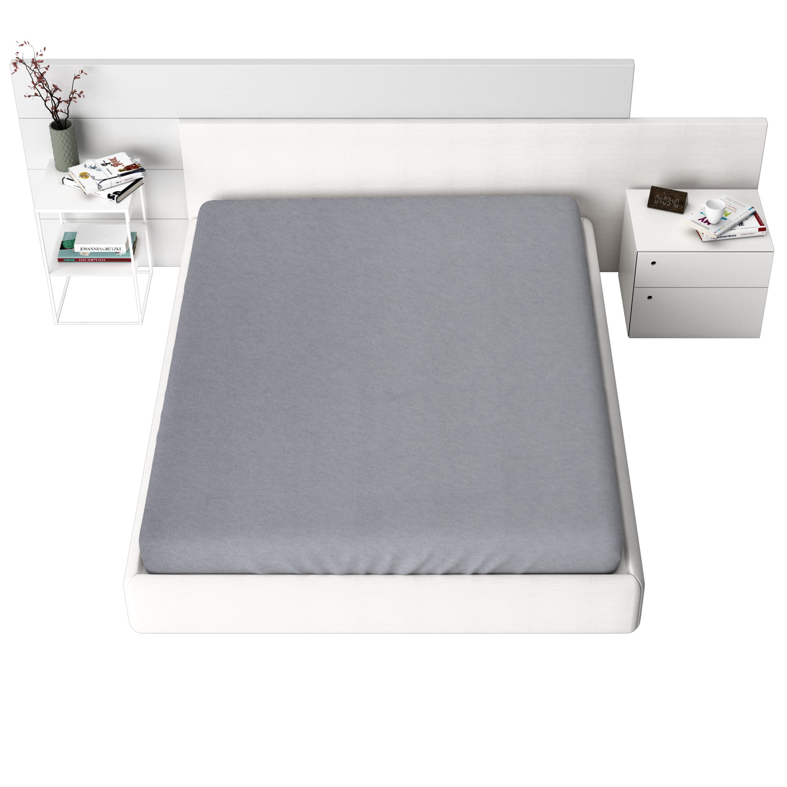 Husa pat cu elastic 160x200x25cm bumbac frotir Gri