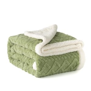 Patura calduroasa, cu Blanita Cocolino 200x230cm -VERDE OLIVE - imagine 2