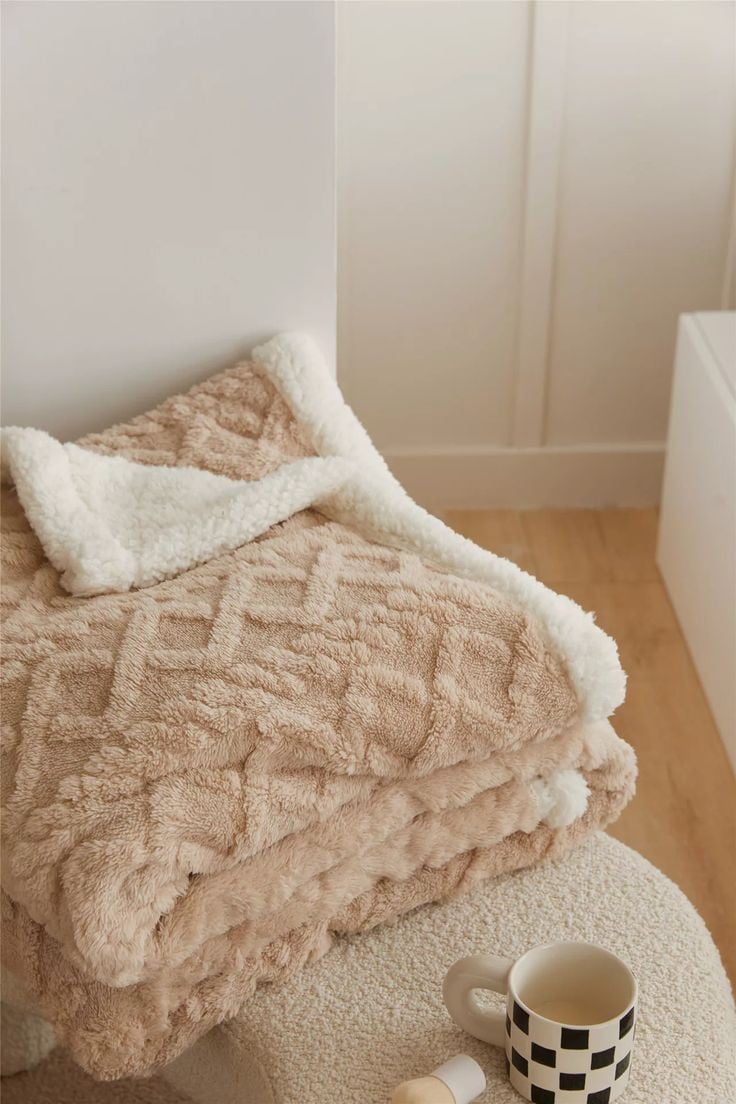 Patura calduroasa, cu Blanita Cocolino 200x230cm -CREAM - imagine 2