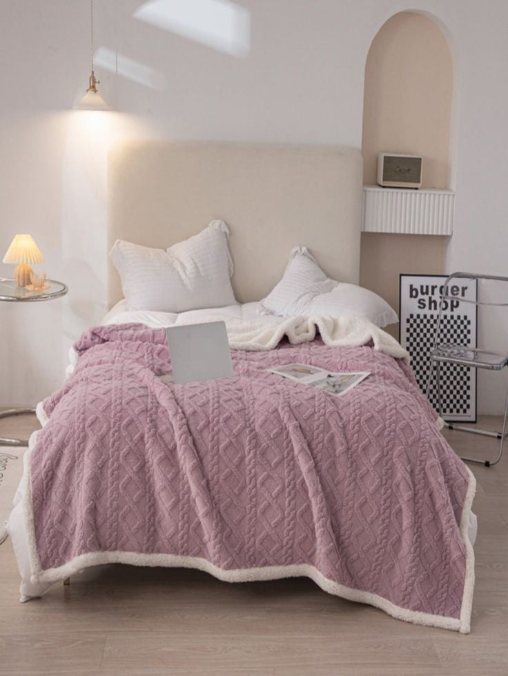Patura calduroasa, cu Blanita Cocolino 200x230cm -LILA - imagine 2