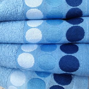 Set 4 prosoape baie, bumbac 100%, dimensiune 50x90cm Bubbles Albastru - imagine 2