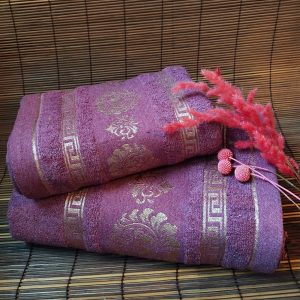 Set 2 prosoape baie, bumbac 100%, dimensiune 50x90cm+ 70x140cm Marsala Royal Collection - imagine 3
