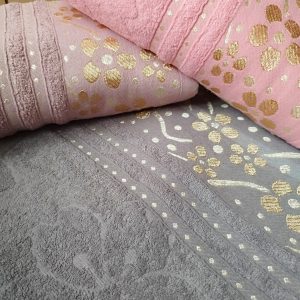 Set 3 prosoape baie, bumbac 100%, dimensiune 70x140cm colorate Flower02 - imagine 3
