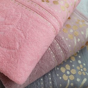 Set 3 prosoape baie, bumbac 100%, dimensiune 70x140cm colorate Flower02 - imagine 2