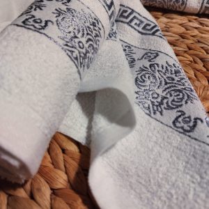 Set 4 prosoape pentru bucatarie, bumbac 100%, dimensiune 32x70cm cu model broderie Gri - imagine 3