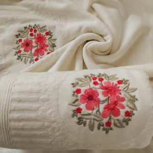 Set 2 prosoape baie, bumbac 100%, dimensiune 50x90cm+ 70x140cm Yvoire Catifee - imagine 4