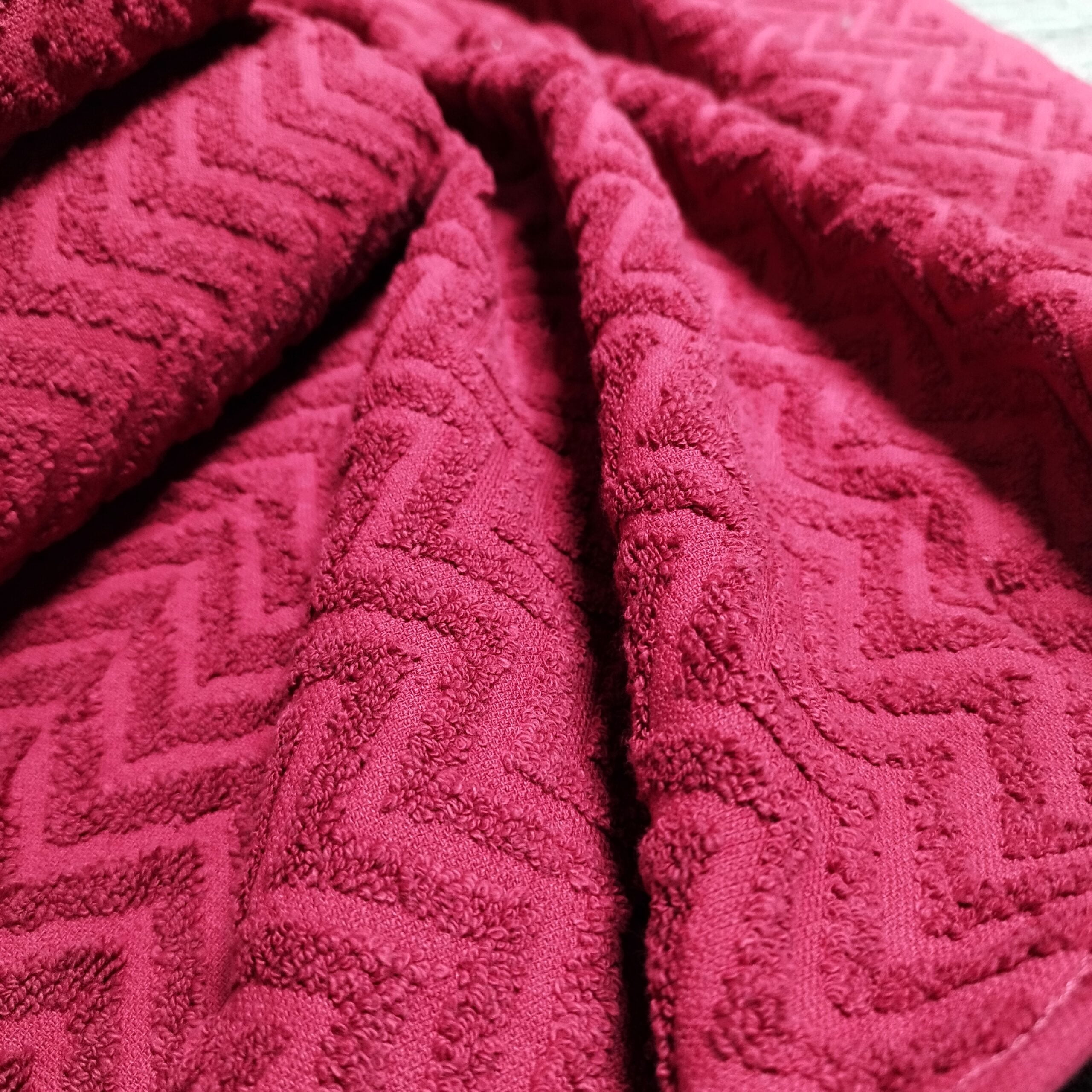 Set 4 prosoape baie , bumbac 100%, dimensiune 50x100cm Waves BORDO - imagine 2