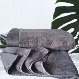 Prosop de baie Gri bumbac, pufos, 800g/mp, dimensiune XXL 100X150cm