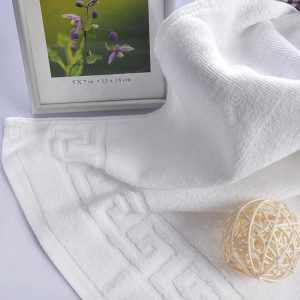 Prosop alb, GREEK BORDER, bumbac 100%, dimensiunea 70x140cm, pentru dus, 500gr/mp