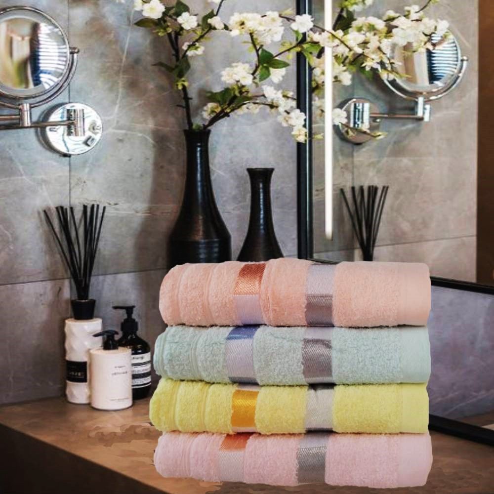 Set 4 prosoape baie, bumbac 100%, dimensiune 50x90cm Rainbow
