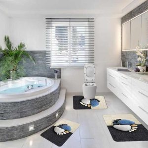 Set trei covoare de baie, plusate 60x90cm+45x60cm+ 43x60cm cod CB019 - imagine 2