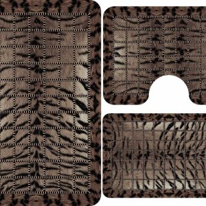 Set trei covoare de baie, plusate 60x90cm+45x60cm+ 43x60cm cod CB018 - imagine 2