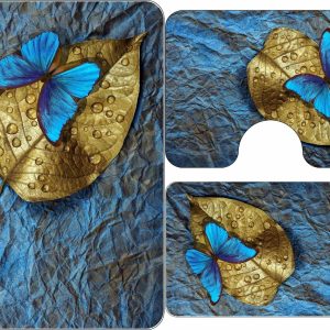 Set trei covoare de baie, plusate 60x90cm+45x60cm+ 43x60cm cod CB013 - imagine 2
