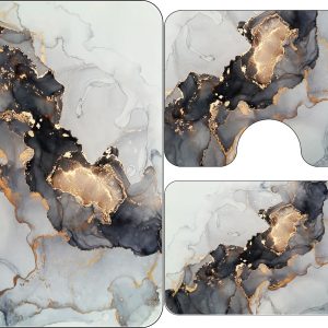 Set trei covoare de baie, plusate 60x90cm+45x60cm+ 43x60cm cod CB007